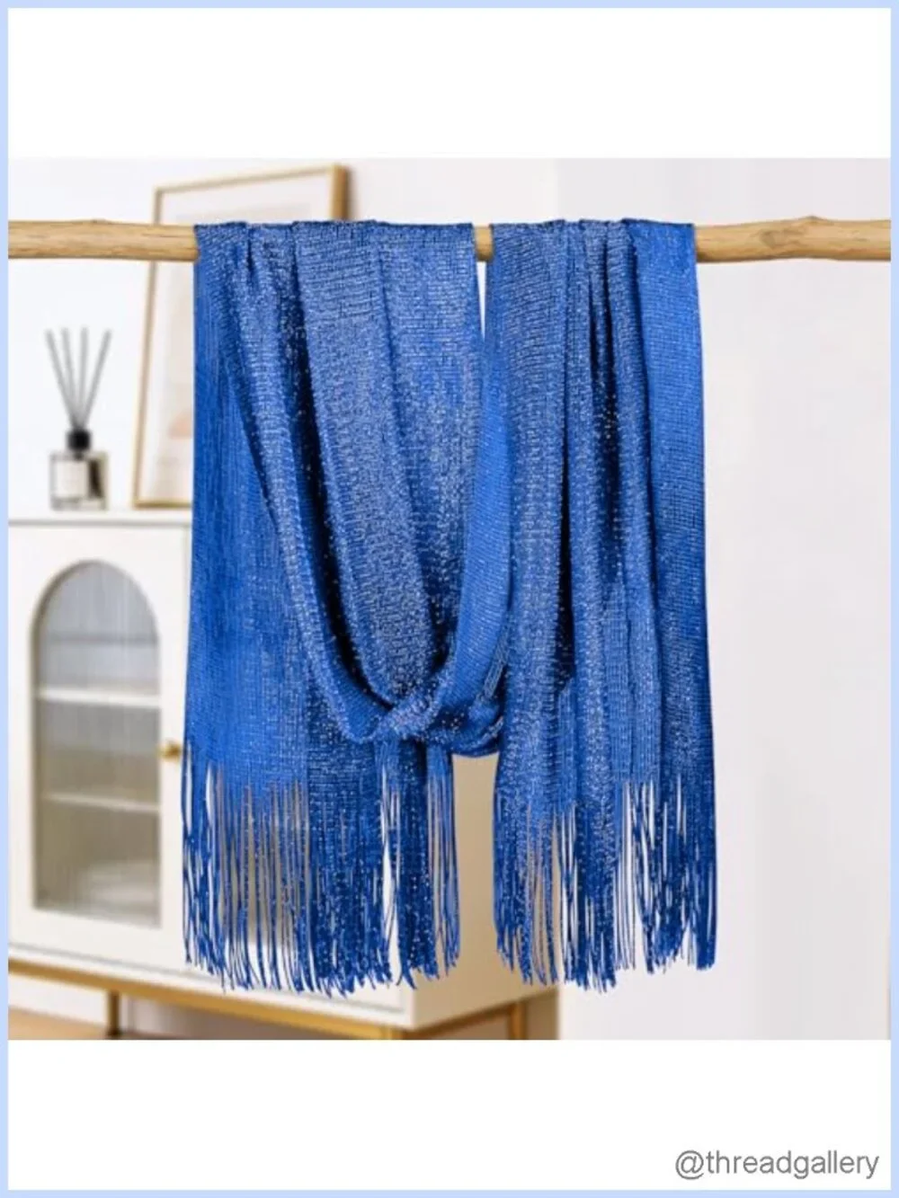 Sparkly Sequin Scarf Mesh Shawl Wrap with Fringe Evening Party Festival